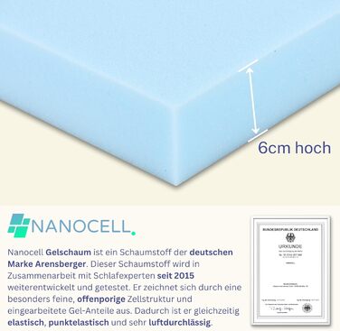 Дитячий дорожній матрац Arensberger 60x120 см Висота 6 см Складаний дитячий матрац Гелева піна зі знімним чохлом та сумкою для перенесення Матрац для дитячого ліжечка Складаний ігровий матрац Oeko-Tex