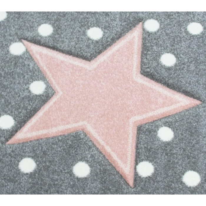 Дитячий килимок Play rug Дитячий килимок круглий із зіркою в рожево-сіро-білому кольорі Розмір 160 см Круглий