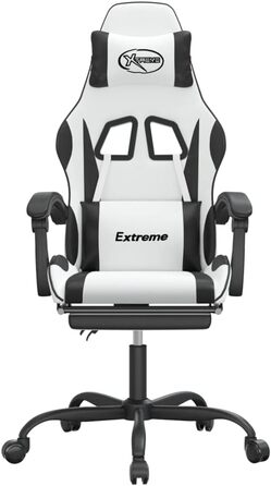 Ігрове крісло з підставкою для ніг, крісло для ПК, геймерське крісло, ігрове крісло, крісла для домашнього офісу, крісла для ігор, комп&39ютерне крісло, крісло для PlayStation, біла та чорна штучна шкіра