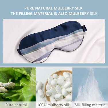 Маска для сну з шовкового шовку, синя