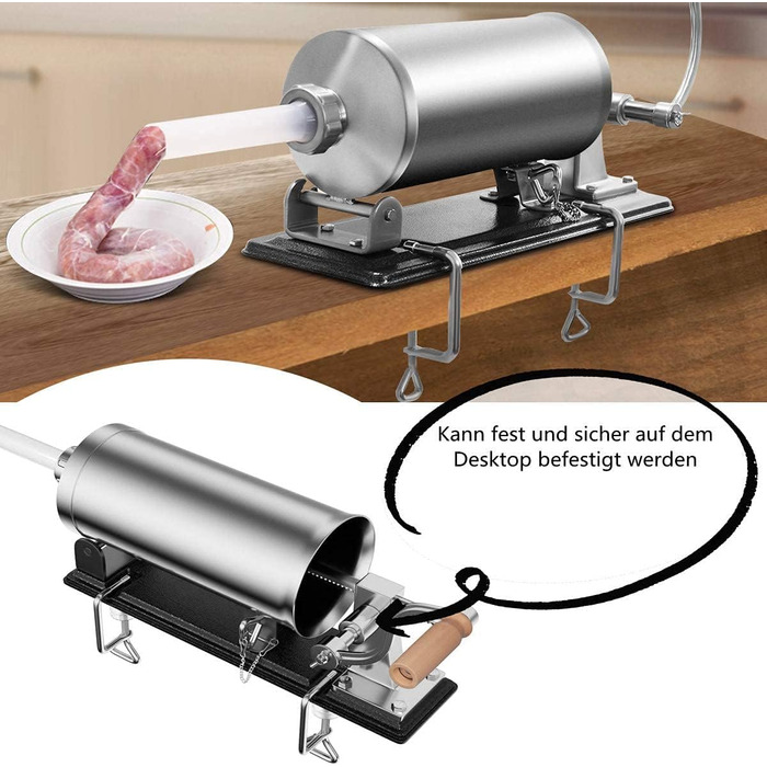 Ручна машина для набивання ковбас RELAX4LIFE 3,6 л, машина для набивання ковбас з 4 наповнювальними трубками, шприц для ковбас для