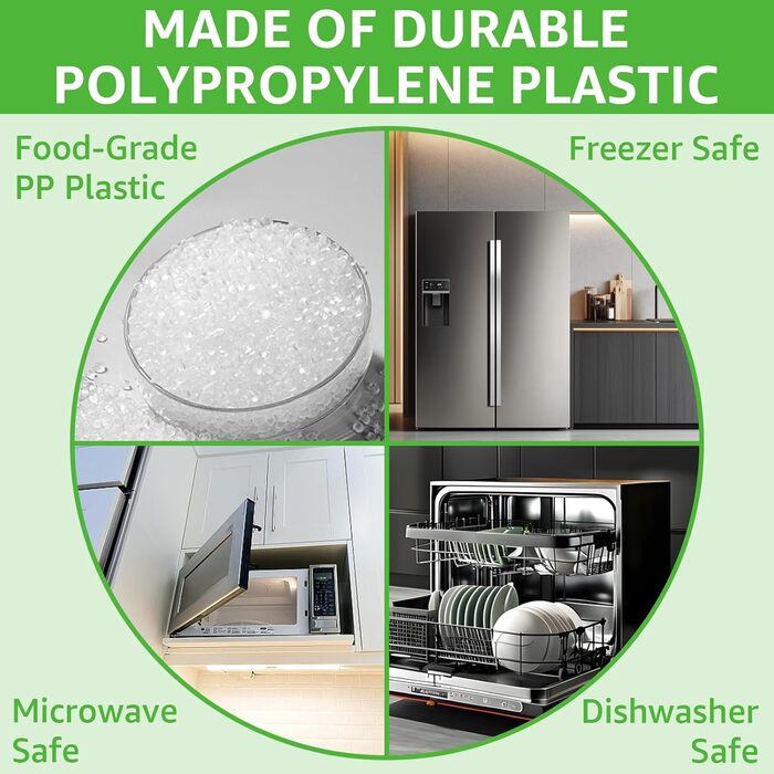 Набір із 50 предметів контейнерів для зберігання харчових продуктів об&39ємом 500 мл з кришками, світлонепроникні пластикові контейнери з кришками без бісфенолу А, пластикові коробки для зберігання овочів та фруктів, 50 предметів - 500 мл