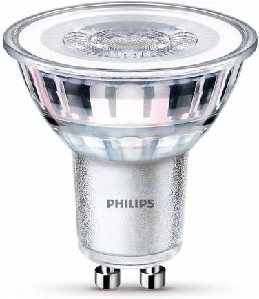 Лампи Philips LED Classic GU10 Warm Glow (50 Вт), світлодіодні плями з рефлектором з регулюванням яскравості та теплим білим світлом, енергозберігаючі лампи з тривалим терміном служби (35 Вт, 2 упаковки, теплий білий)