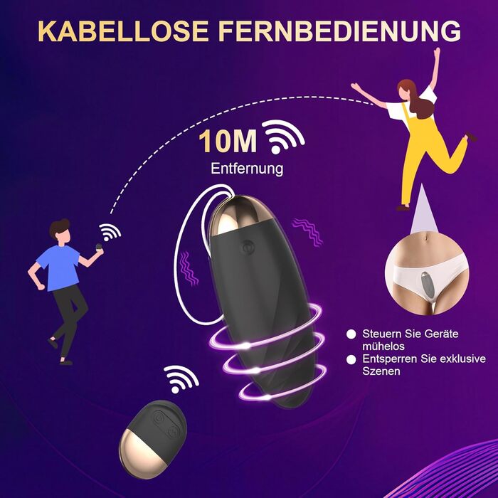 Вібруючі любовні кульки Qoosea, з пультом управління, 10 режимів, водостійкі, USB-зарядка, силікон