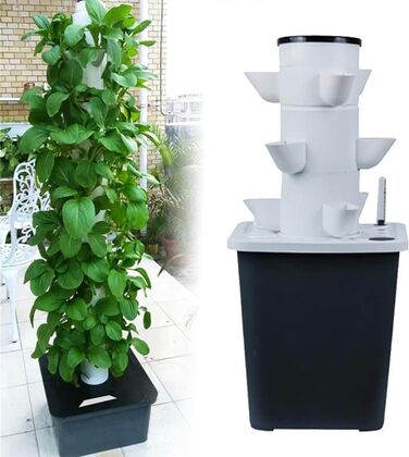 Стручків Hydroponics Tower Garden Система гідропонного вирощування. Набір для аеропоніки для вирощування трав, фруктів і овочів з гідратаційним насосом, адаптером, сітчастими горщиками, таймером для трав/, 30