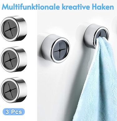 Тримач для чайних рушників Coolon, 3 шт. и Самоклеючий тримач для рушників, сильна в'язкість ABS Гачок для рушників Круглий затиск