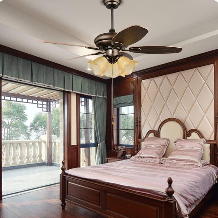 Стельовий вентилятор FAZRPIP з низьким профілем і підсвічуванням, 3 швидкості, швидкість вітру, безшумний вентилятор, люстра, трад