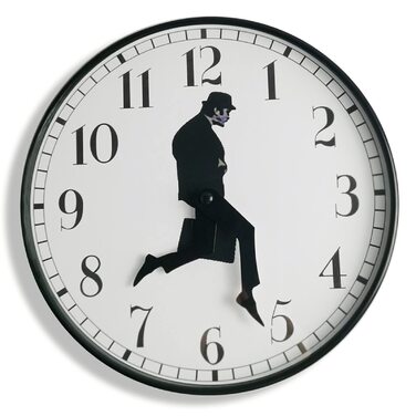 Настінний годинник TANKRIN Ministry of Silly Walks оригінальний декор для спальні, кухні та вітальні, креативний подарунок (чорний)