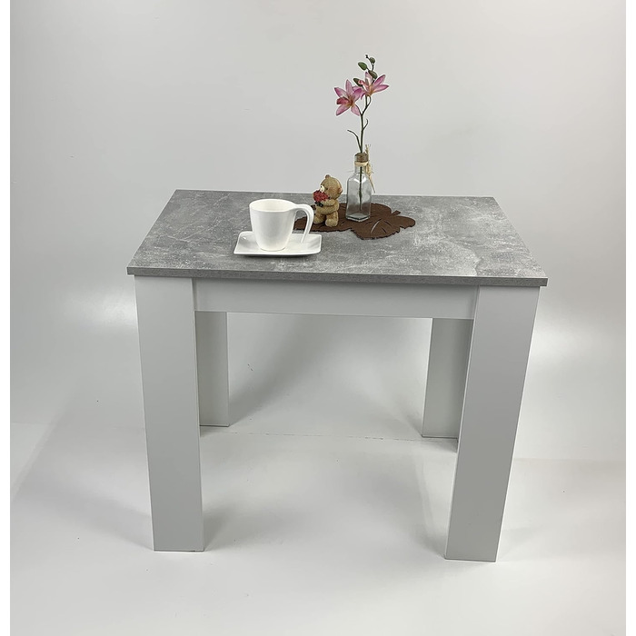 Обідній стіл, кухонний стіл, бетон, світло-білий