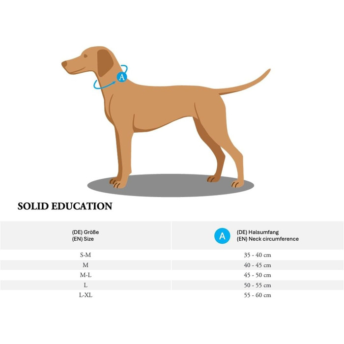 Дресувальний нашийник HUNTER SOLID EDUCATION, колір чорний, особливо міцна шкіра, ручне плетіння, з обмежувальним кільцем, виготовлено в Німеччині, розмір M-L чорний