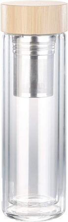 Подвійна пляшка для чаюПодвійна скляна пляшка з неопреновим чохлом та чайним ситечком, 400 мл (термос)