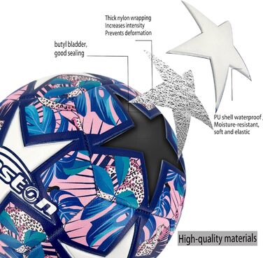 Футбольний м&39яч Senston з насосом, м&39який на дотик, розмір 4 / розмір 5 для трави та штучного покриття, тренувальний футбольний м&39яч для початківців, сімей та гравців-аматорів, рожевий, розмір 5