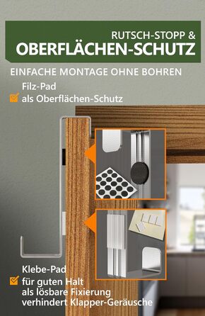 Дверні гачки 4smile - набір з 10 шт. , нержавіюча сталь - Дверні гачки для підвішування, універсальні, дверна вішалка для підвішув