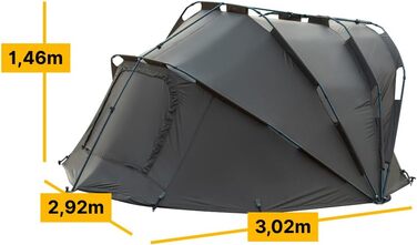 Намет MK-Angelsport Anglerset Fort Knox Dome 8-ніжне ліжко Великий короповий намет з водяним стовпом 10 000 мм, алюмінієвим каркасом, багатофункціональними дверима, підлогою та зручним рибальським ліжком.