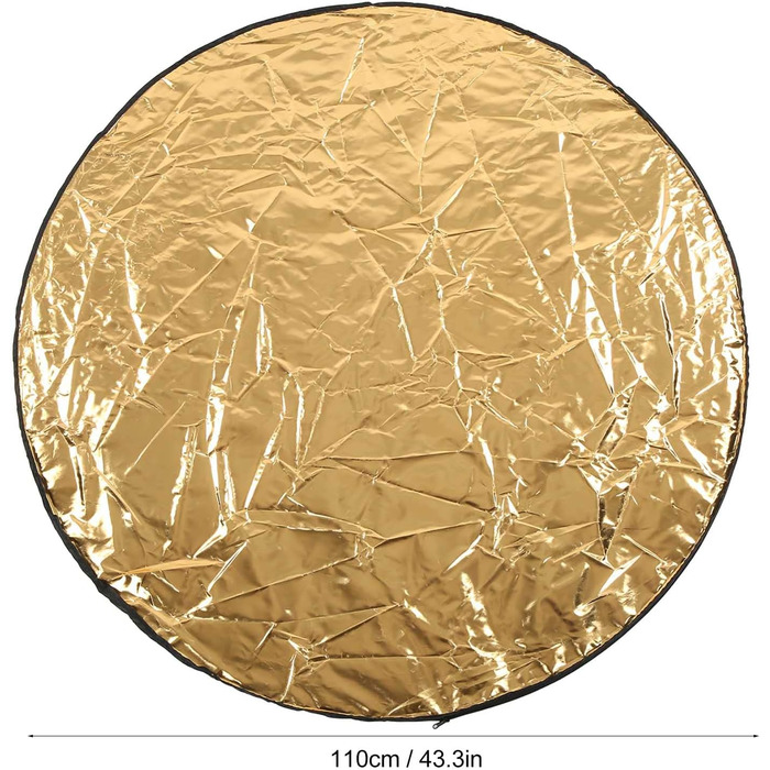 Відбивач світла, фоторефлектор 5 в 1, 60 см, 80 см, 110 см, кругла світлова панель Фотовідбивач, розбірний з сумкою, для студії або будь-якої ситуації фотозйомки (110 см/43,3 дюйма)