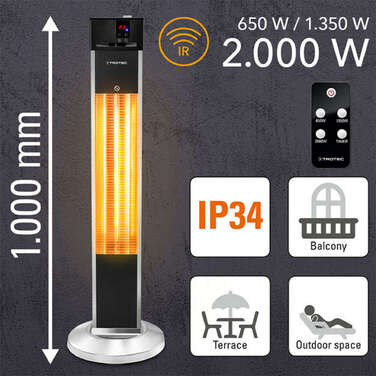 Обігрівач інфрачервоний Trotec IRS 2000 E 2000 W Silver/Black (1410003920)