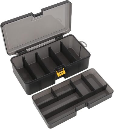 Пластикова коробка для приманки великої місткості, двошарова коробка для приманки, рибальська коробка зі знімним відділенням, багатофункціональний футляр для зберігання рибальських аксесуарів, міцна та довговічна, k