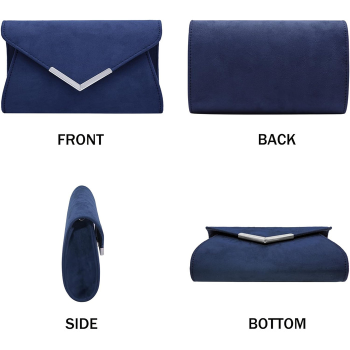 Жіночий клатч Milisente із замшевої вечірньої сумки, маленька сумка через плече, замшевий синій