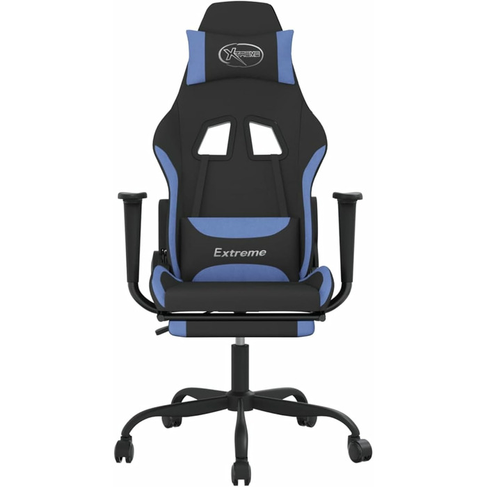 Ігрове крісло з підставкою для ніг, крісло для ПК, ігрове крісло, крісло для геймерів, крісла для домашнього офісу, крісла для ігор, крісло для PlayStation, комп&39ютерне крісло, чорно-синя тканина