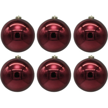 Пластикові різдвяні кульки 6 шт бордові Annastore