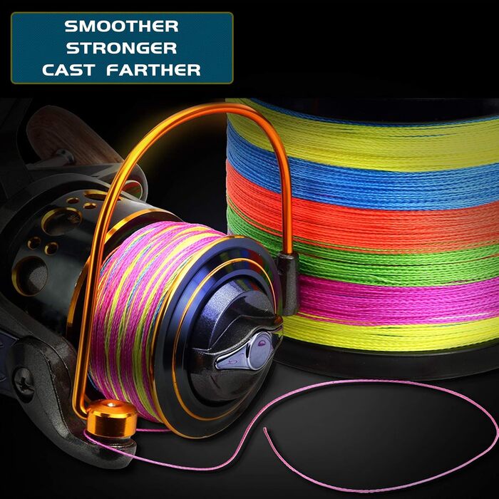 Волосінь LPATTERN - 500 м/1000 м, 12-ниткова плетена волосінь з поліетилену (діаметр 0,14 мм-0,60 мм міцність на розрив 12,6 кг-81 кг), 500 м - різнокольорова, 4,0/0,32 мм/29,5 кг