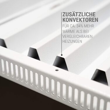 Інфрачервоний гібридний обігрівач VASNER Konvi Plus Електричний обігрівач з термостатом, 600-1200 Вт, гібридний інфрачервоний обігрівач, білий колір із закругленими кутами, настінний, 3-річна гарантія, німецька карбонова технологія (900 Вт)
