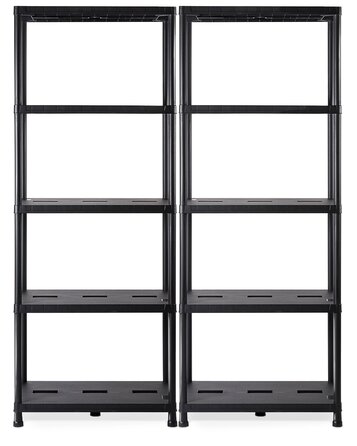 Полиця для зберігання, 71 x 35 x 180 (В) см, Безболтовий стелаж, Пластикова полиця, Посилена полиця 15 дюймів, Вантажопідйомність до 180 кг, 24 2 шт.