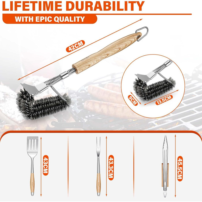 Набір столових приборів для барбекю 4 шт. набір для барбекю аксесуари для барбекю для чоловіків преміум 4 шт. набір для барбекю щи
