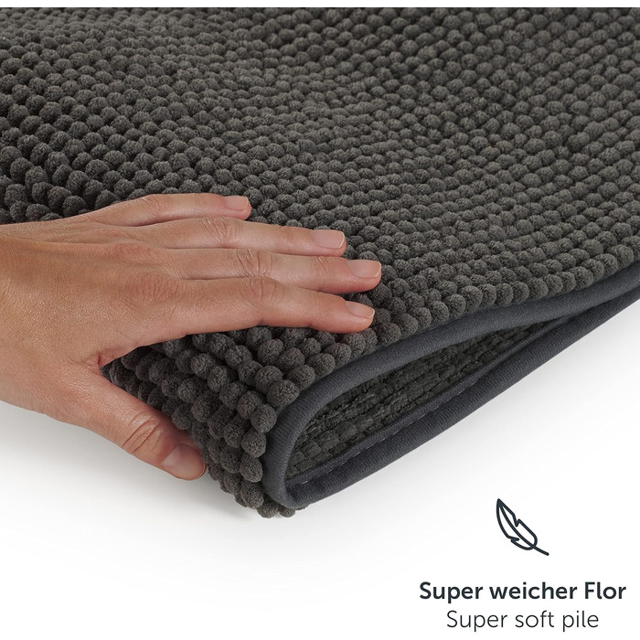 Килимок для ванни Blumtal 50x80 см синель - килимок для ванни сертифікований Oeko-TEX - килимки та килимки для ванни - килимок для