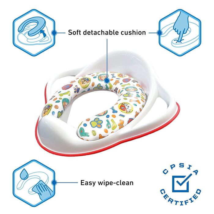 М&39яке сидіння для унітазу Paw Patrol, переносний горщик, знімна подушка, легко чиститься, антипригарне, легке, від 18 місяців, в