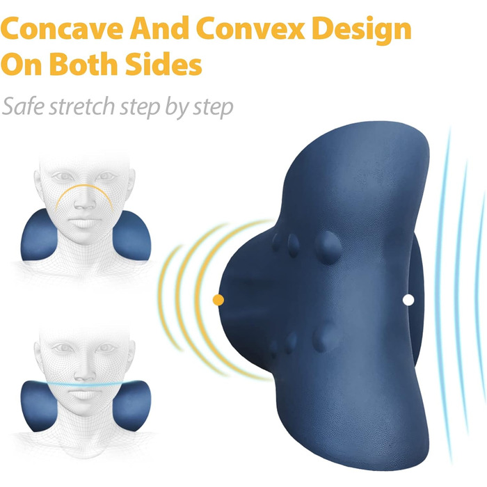 Анзорхальні носилки для шиї Біль у шиї Розтяжка для шиї Ортопедичні носилки для шиї Шийне витягування шиї Плечей Шийне витягування при болях у шиї Головний біль Біль у плечах Біль у спині (темно-синій)