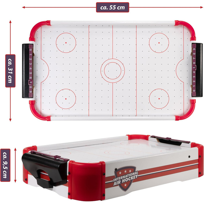 Міні-настільна гра Nexos Trading Air Hockey зі світлодіодним освітленням та вентилятором 55 x 31 x 9,5 см