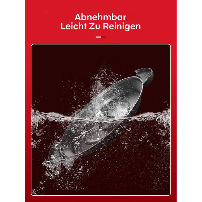 Машина для попкорну FOHERE, 5.5-літрова машина для дому, машина для попкорну з цукром, олією, маслом, антипригарним покриттям і знімною нагрівальною поверхнею, тиша та швидкість, велика кришка як миска для подачі червона