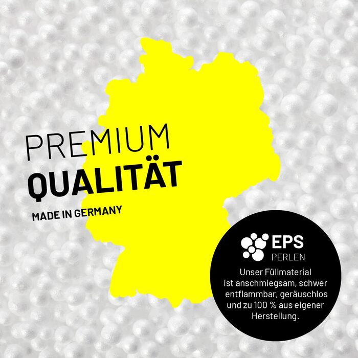 Пуф-мішок Lumaland (50 л) Компактний крісло-мішок з функцією 3-в-1 зручний стілець, практичний бічний столик та стильна підставка для ніг для використання в приміщенні та на вулиці З гнучким наповнювачем з пінополістиролу Ø 25 x 45 см Чорний