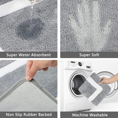Комплект килимків для ванної кімнати Famibay, 2 шт., нековзний килимок для ванни та туалету, килимок для ванни з мікрофібри, що миється, водопоглинаючий, для ванної кімнати, ванни та туалету