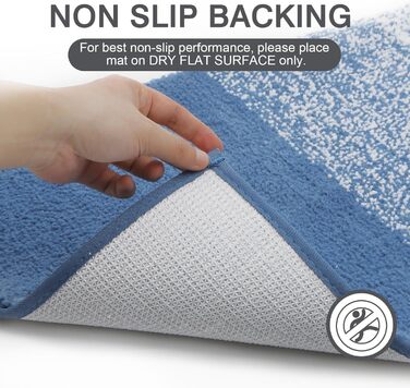 М&39які великі килимки для ванної 80 x 120 см, килимок для ванної, нековзний, водопоглинаючий килимок для душу та ванни, можна прати в пральній машині, синій, 80 x 120 см