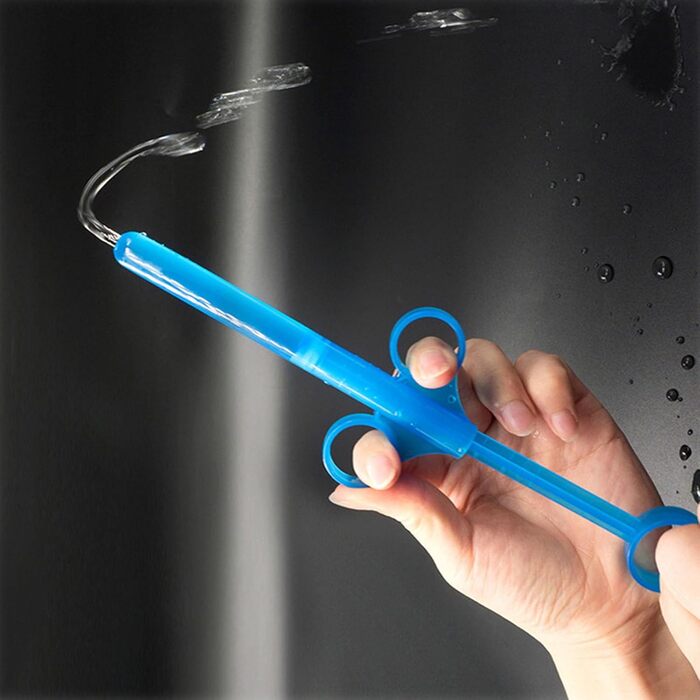 Аплікатор для змащення, 2 шт. синього багаторазового шприца зі змащенням, анально-вагінальний шприц-постріл з кільцем для зчеплення та ручкою для пальців для інтимного догляду та очищення