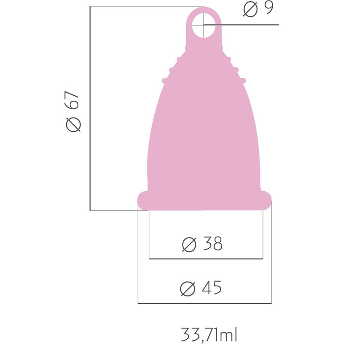 Менструальна чаша, що миється, з медичного силікону, з контейнером для очищення та бавовняним мішечком для зберігання, рожева, розмір L (33 мл)