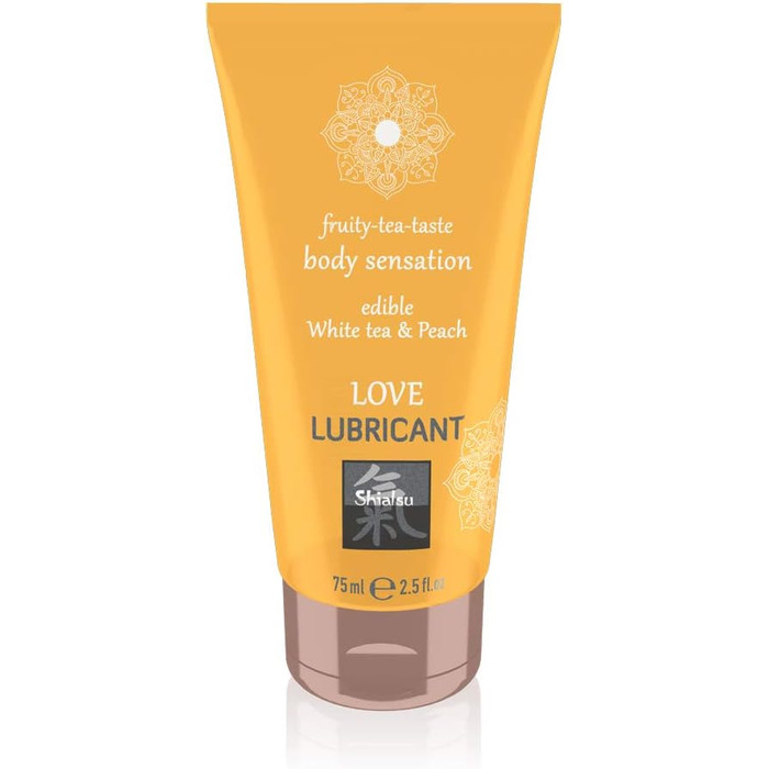 Харчовий лубрикант на водній основі SHIATSU з вишуканим смаком білого чаю та персика, побалуйте свої почуття, 75 мл 67040