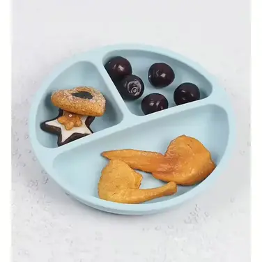 Набір дитячого посуду із силікону Hoidokly 2623254, 9 предметів, сірий