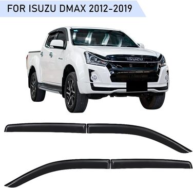 Вітровий дефлектор JHCHAN для Isuzu D-MAX 2012-2019 V-CROSS LSE LS L Double Cab, дефлектори димового чорного вітру 4 шт. и