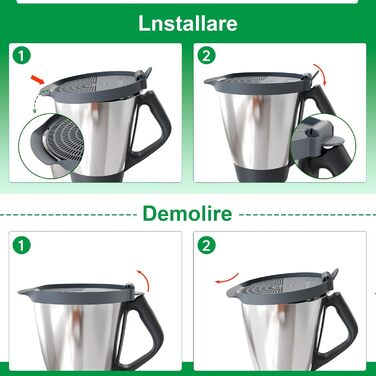 Ситечко OTOmitra Spout для Thermomix TM6 TM5, дренажний допоміжний засіб для Thermomix, ситечко без BPA, сумісне з посудомийною машиною сітчасте фільтр, кухонне ситечко, ситечко для зливу овочів Ситечко з сірим носиком для Thermomix Tm6 Tm5