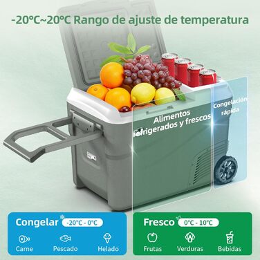 Портативний електричний холодильник, 38 л, подвійна зона охолодження, портативний, для автомобіля, 12 В / 24 В постійного струму 1