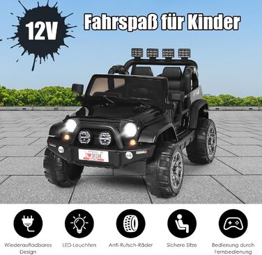 Дитячий електромобіль DREAMADE, 2-місний дитячий електромобіль з пультом дистанційного керування 2,4 ГГц та світлодіодним світлом