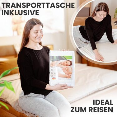 Наматрацник 90x200 водонепроникний та повітропроникний виготовлений з бамбукової віскози сертифікований Oeko-TEX та Dermatest підходить для алергіків захист від кліщів Водонепроникний наматрацник 90 x 200 40 см