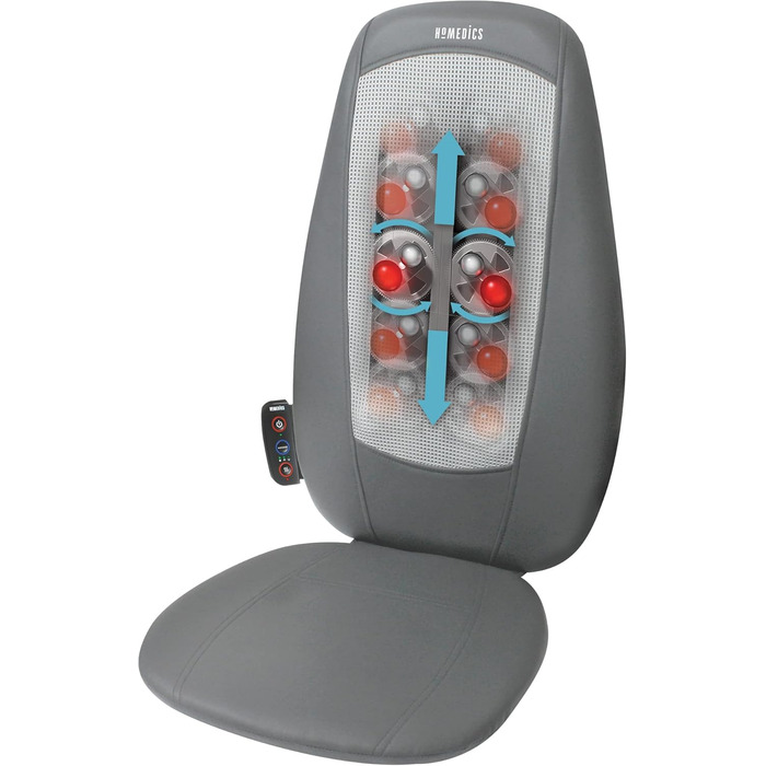 Електричний масажер для ніг HoMedics Shiatsu Massage Seat & Shiatsu Foot Massager для ніг з 18 масажними головками, глибокий догляд за ногами з функцією оздоровчого тепла - білий пучок з масажером для ніг