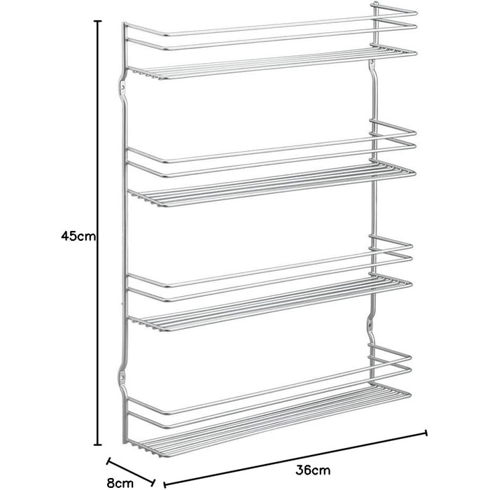 Рівнева підставка для спецій Pepito, політермічне покриття, срібна, 8,0 x 36,0 x 45,0 см, 364634039 4-