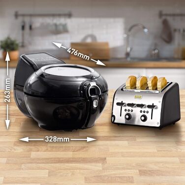 Аерофритюрниця Tefal YV9708 ActiFry Genius XL 2в1 з важелем для перемішування Переможець тесту 1,7 кг на 8 осіб 9 автоматичних меню 2 страви одночасно здорова фритюрниця без олії, чорна ActiFry Genius XL 2в1