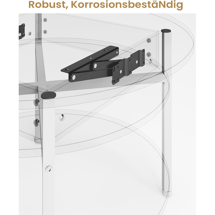 Круглий журнальний столик з підйомною стільницею, журнальний столик з регульованою висотою, бічний столик, стіл для вітальні з прихованим місцем для зберігання, відкритий відсік, металевий каркас, для вітальні, офісу, 70 x 70 x 50 см, білий.