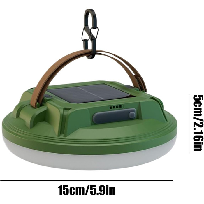 Сонячні ліхтарі для кемпінгу, 4 режими, водонепроникні, акумуляторні, кемпінгові ліхтарі для випадків відключення електроенергії - для використання в приміщенні та на вулиці, для піших прогулянок, походів, нічної риболовлі, зелені